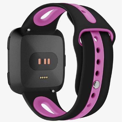 熱銷 Fitbit Versa Lite手表錶帶  快拆錶帶 雙色開口矽膠TPU運動錶帶 腕帶 替換帶 男女 23mm