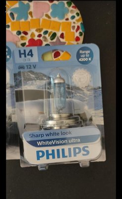 (1pc)  Philips H4 WhiteVision Ultra 12342wvu OSRAM NB +130M 德製 保固 4300k 4200k 白光
