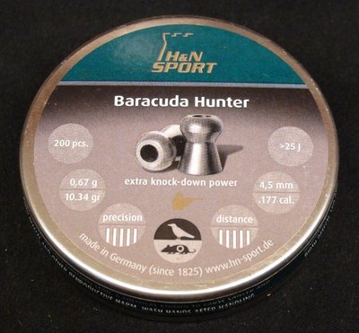 ((( 變色龍 ))) H&amp;N 4.5MM Baracuda Hunter 獵人彈 空氣槍用鉛彈 喇叭彈 德製