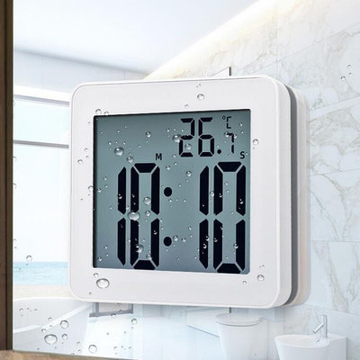 【現貨】鬧鐘 簡約浴室吸盤防水靜音時鐘學生電子鐘鬧鐘做題烘焙計時器秒錶幸福小屋