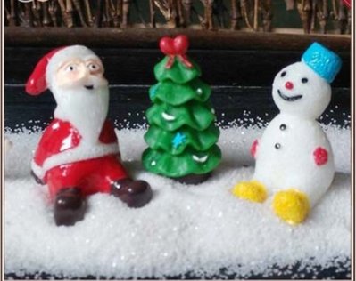 聖誕樹+可愛雪人+聖誕老公公(3入) 松樹DIY雪景造景 聖誕節素材裝飾 微景觀多肉植物苔蘚盆栽擺件拍攝道具