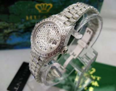 HUANT WATCH (瑞士自動上鍊eta機蕊)勞力士款高級滿天星女性精鑽腕錶型號:HRX881L【神梭鐘錶】