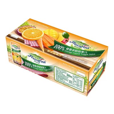Frescafina 嘉紛娜100%橙香多酚蔬果汁 250毫升X24入-吉兒好市多COSTCO線上代購