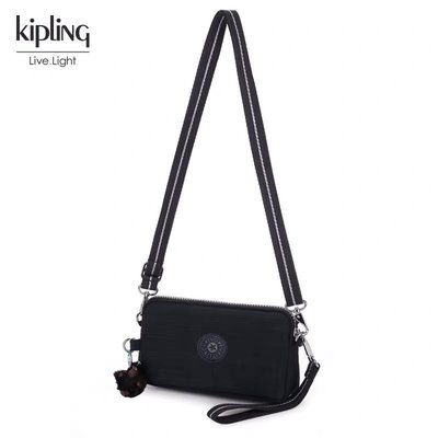 【熱賣精選】 Kipling 猴子包 藍黑色 70109 升級版 拉鍊手掛包 零錢包 長夾 手拿包 斜背包  鈔票/