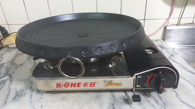 卡式瓦斯爐 + 韓式麥飯石塗層排油燒烤盤 韓式燒肉烤盤組 燒烤用具套裝組 便攜式戶外烤肉爐燒烤組 功能正常的喔 !