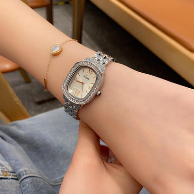詩高迪小方表鋼帶女士石英手錶時尚鑲滿鑽迷你方形手錶一件B6