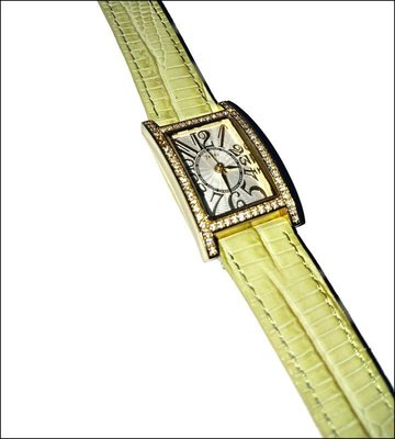 21x34mm「更換全新錶帶」韓國 JULIUS 數字錶面 金色飾水鑽H方框手錶 壓紋皮錶帶 穿搭飾品女錶 閨密女生禮物