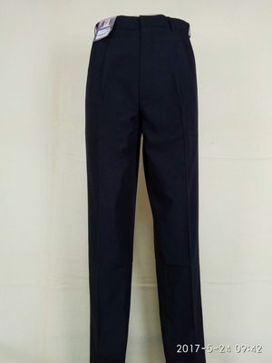 【平價服飾】台灣製造夏季 薄款「打摺」藍色條紋上班西褲工作褲(30-42)免費修改