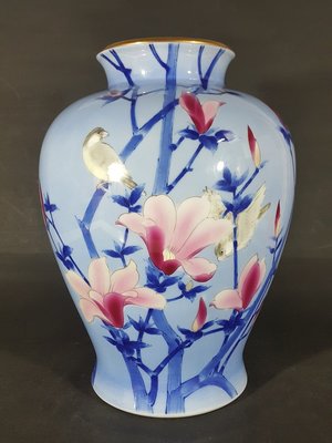 [銀九藝] 早期陶瓷 日本 深川製 木棉花 瓷器花瓶