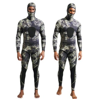 新款3mm濕衣男士潛水服男夏季迷彩分體衣潛水衣