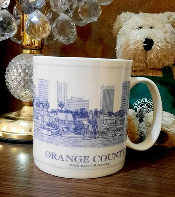 星巴克藍建築Orange County橘郡城市杯美國加州城市杯Starbucks馬克杯