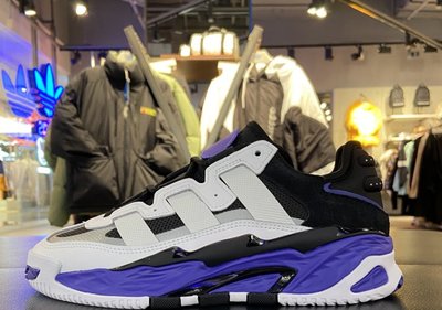 Adidas Niteball  愛迪達 黑白紫 時尚 透氣 反光 包裹性 休閑運動慢跑鞋 FX0361 男鞋