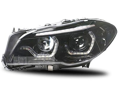 ~~ADT 車燈 車材~~BMW F10 F11 10~16年 改類G30 光圈魚眼黑底大燈 HID版本 有轉向 無轉向