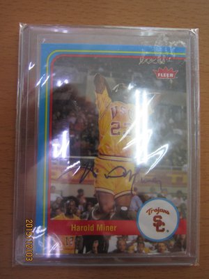 網拍讀賣~Harold Miner~傳奇球星~93,95年灌籃王~簽名卡~auto~普特卡~共1張~250元~輕鬆付~