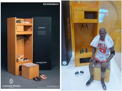 【神經】現貨特價 ENTERBAY OR-1003 NBA 1/6 球員專屬木製更衣室 12吋用 JORDAN KOBE