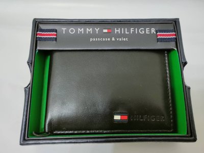 Tommy Hilfiger 男生 小logo 經典短夾禮盒-黑色卡夾款