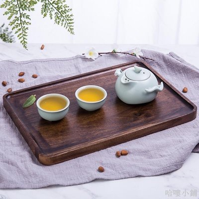 哈嘍小鋪 黑胡桃木盤子家用木質茶盤西餐盤創意小茶杯托盤日式餐具干果果盤