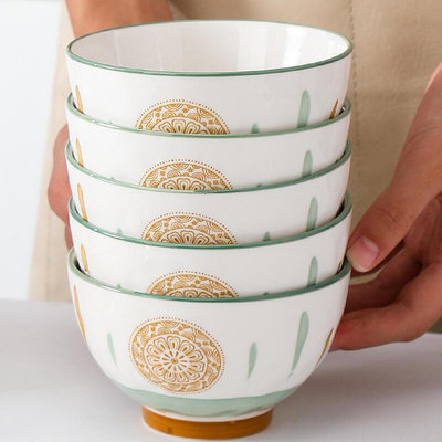 碗家用新款陶瓷吃飯碗日式餐具釉下彩碗盤湯碗微波爐碗碟套裝