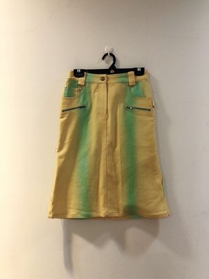 貝爾尼尼黃綠色牛仔裙S
