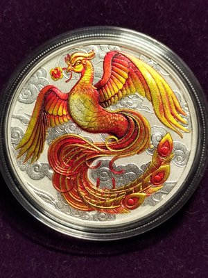 澳洲柏斯鑄幣局2022中國神話傳奇彩色鳳凰銀幣共2枚 (全新未使用)