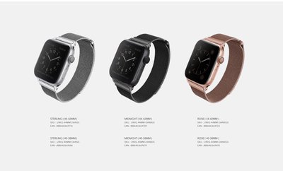 特價 [免運]【UNIQ】Apple Watch 1-6代/SE共用44mm 40mm不鏽鋼米蘭磁扣錶帶 玫瑰金