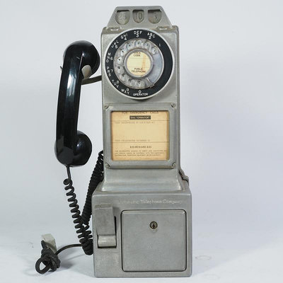 民國老電話廳壁掛式電話 撥號盤公用投幣電話機
