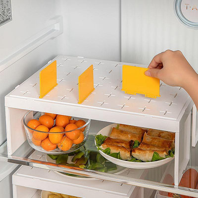 冰箱內部隔板置物架DIY分層架廚房食物整理架飯菜剩菜收納架~定金