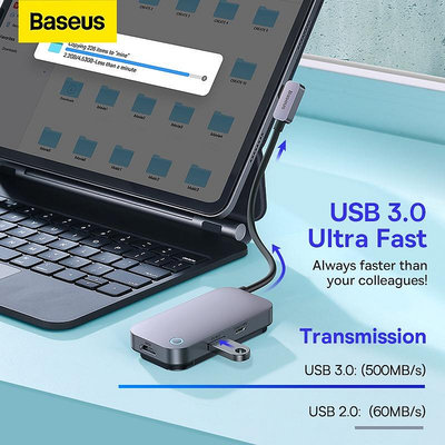 倍思 USB C HUB 適用於 iPad Pro 2021 M1 小米平板電腦 USB 3.0 HDMI 兼容 USB