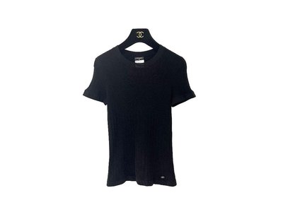 My Closet 二手名牌 CHANEL 2011 黑色針織  短袖上衣