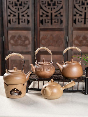 圍爐煮茶粗陶家用茶壺炭爐煮茶器陶瓷戶外酒精爐網紅復古柴燒茶具