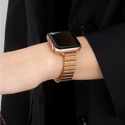 gaming微小配件-一株不鏽鋼錶帶 適用Apple Watch 蘋果手錶錶帶 iwatch S8/ultra/7/SE/6/5/4智能手錶帶-gm