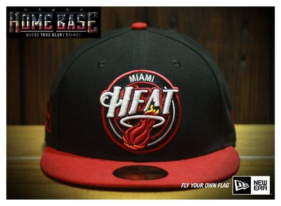 NEW ERA 59FIFTY 【公館HOME BASE專賣店】NBA Miami 熱火隊 -- 圓徽圖騰刺繡款