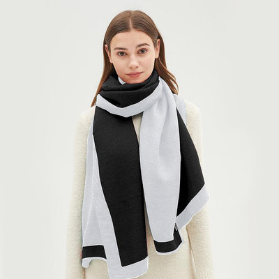OhSunny保暖圍巾柔軟格子圖案女版冬季時尚披肩