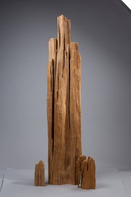 【啟秀齋】陳漢清 鍾情山水系列 佛頂 檜木雕刻 2010年創作 附作品保證書 高約141公分