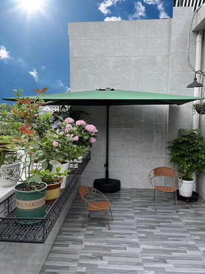 升降戶外半邊傘防雨 庭院陽臺太陽傘 室外綠植花園植物遮陽側邊傘