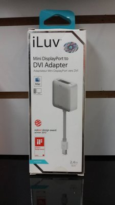 iLuv Mini DisplayPort to DVI Adapter 1920 x1080 轉接線 Port 6公分