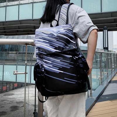 韓版書包男女雙肩包時尚潮流風背包初中高大學生大容量書包