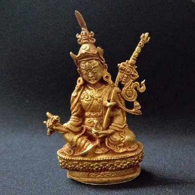 【天馬行銷】蓮花生大士 蓮師 尼泊爾製純銅鎏金佛像
