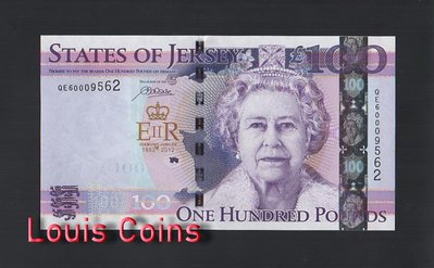【Louis Coins】B339-JERSEY-2012澤西紙幣,100 Pounds