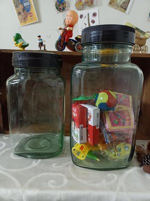 早期老玻璃罐柑仔店糖果罐/懷舊復古風格擺飾（1023）