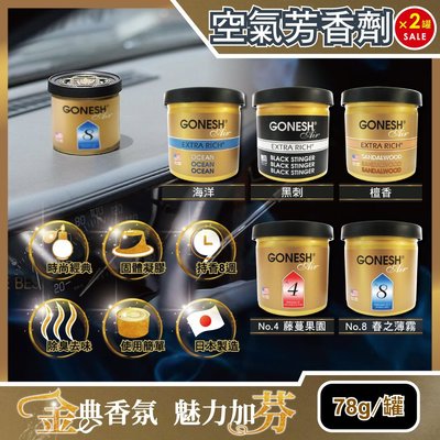 (2罐任選超值組)日本GONESH-車用芳香劑78g罐裝