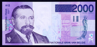 銀幣比利時 1994年版 2000法郎 全新UNC品相！(背面下邊紅印油瑕疵)