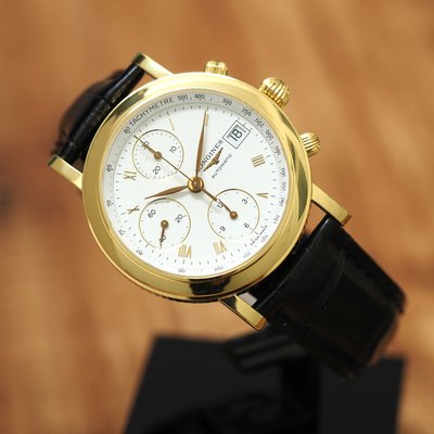 Longines 浪琴 L4.652.6 18K金 歐尼斯‧法蘭西昂計時紀念錶 38mm 自動上鍊機械錶