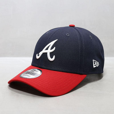 【現貨】NewEra帽子韓國代購MLB棒球帽硬頂亞特蘭大勇士A字母拼色鴨舌帽潮