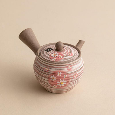 椒房 日本進口常滑燒手工日式陶瓷茶壺側把急須櫻花粉色自用茶具送禮 gy