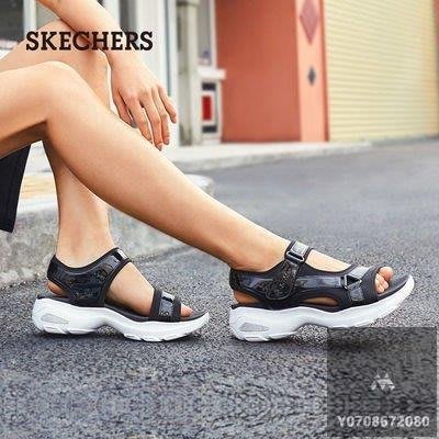 100％原廠Skechers斯凱奇女鞋 官方夏季新款休閑魔術貼輕質運動涼鞋32381