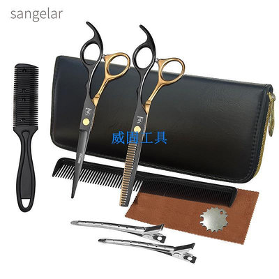 Sangelar 6 英寸理髮套裝專業美髮剪刀套裝家庭家用美髮工具 DIY 髮型剪刀套件女士劉海修剪工具