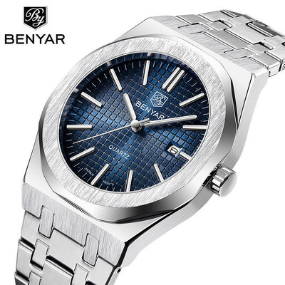 男士手錶 賓雅BENYAR跨境 手錶男石英錶時尚簡約防水夜光手錶男錶新款 5156
