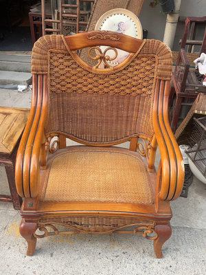 【二手】藤的扶手椅子品相如圖用了十年左右50不常州本地自 老物件 老貨 古玩【廣聚堂】-2150