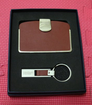 【HW-O07】紳士 商務 高質感皮件 名片盒鑰匙圈組禮盒